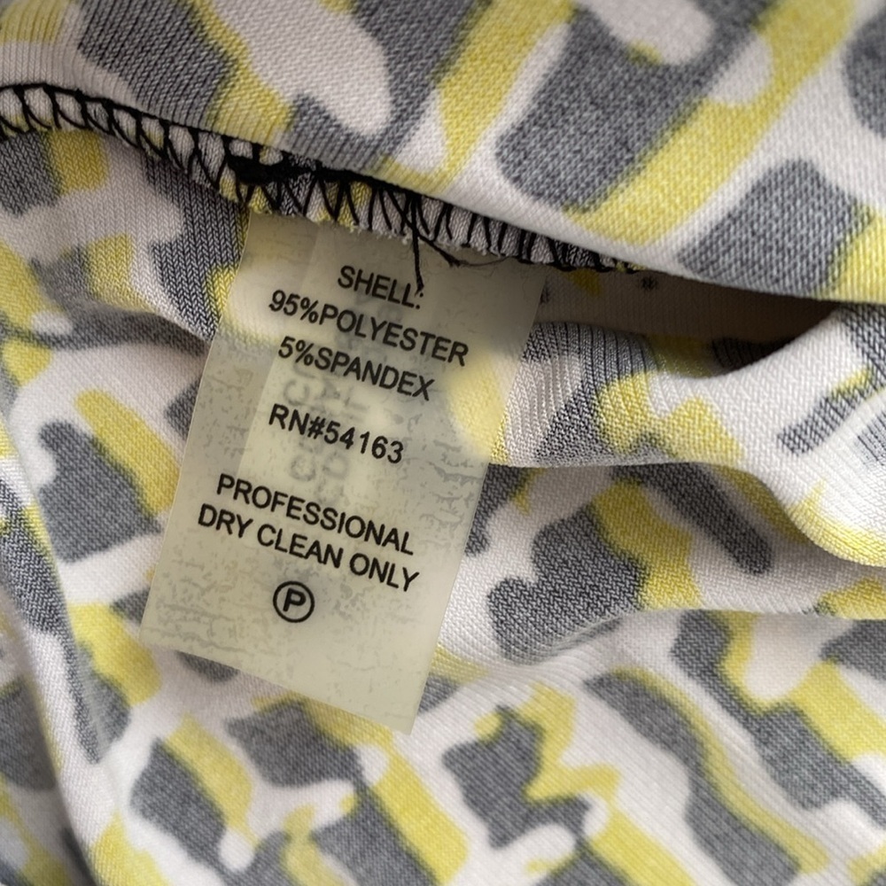 Calvin Klein NWT patterned citron t-shirt dress. - Picture 6 of 12